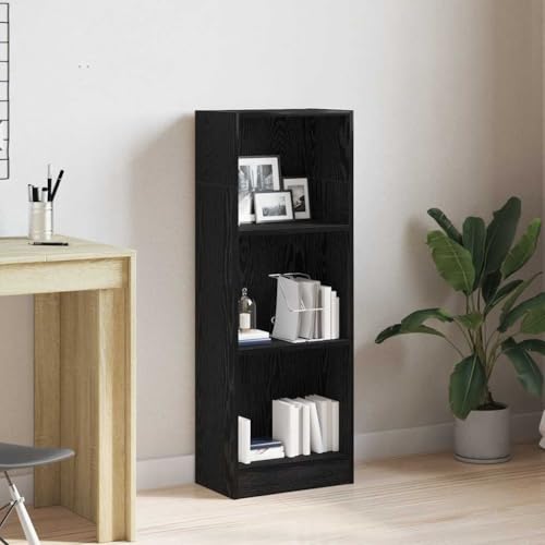 Qnhdfrt Schmales Bücherregal Schwarz Eichen-Optik 40x24x109 cm aus Holzwerkstoff mit 3 Fächern, Hochschrank für Wohnzimmer Deko und Aufbewahrung Qnhdfrt Schmales Bücherregal Schwarz Eichen-Optik 40x24x109 cm aus Holzwerkstoff mit 3 Fächern, Hochschrank für Wohnzimmer Deko und Aufbewahrung von Qnhdfrt
