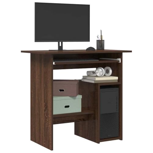 Qnhdfrt Schreibtisch Gaming 80x45x74 cm Modernes Büro-Arbeitstisch in Braun Eichen-Optik aus Holzwerkstoff mit Stauraum für PC Gehäuse kompakt für Home Office Jugendzimmer und kleine Räume Qnhdfrt Schreibtisch Gaming 80x45x74 cm Modernes Büro-Arbeitstisch in Braun Eichen-Optik aus Holzwerkstoff mit Stauraum für PC Gehäuse kompakt für Home Office Jugendzimmer und kleine Räume von Qnhdfrt