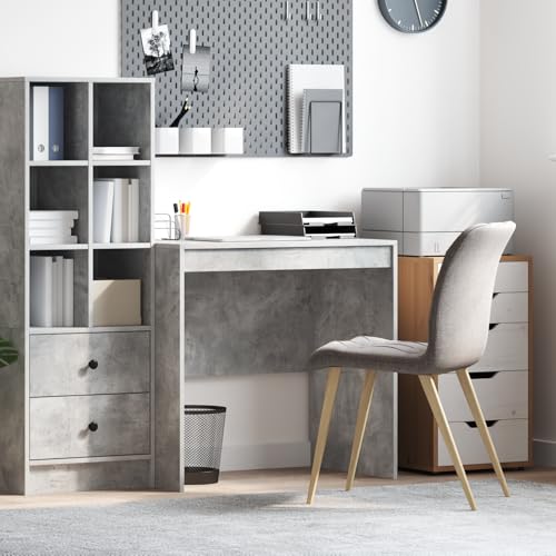 Qnhdfrt Schreibtisch Grau Beton Optik 80x50x76 cm Spanplatte Modern Robust für Büro Heimbüro kleine Räume Qnhdfrt Schreibtisch Grau Beton Optik 80x50x76 cm Spanplatte Modern Robust für Büro Heimbüro kleine Räume von Qnhdfrt