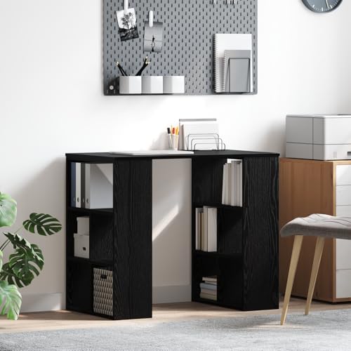 Qnhdfrt Schreibtisch Schwarze Eiche Spanplatte mit Einbauregalen Moderner Büro Schreibtisch für Homeoffice und Lernbereich Standardgröße Qnhdfrt Schreibtisch Schwarze Eiche Spanplatte mit Einbauregalen Moderner Büro Schreibtisch für Homeoffice und Lernbereich Standardgröße von Qnhdfrt