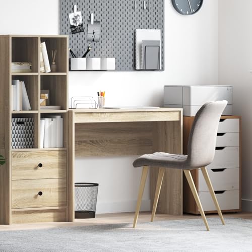Qnhdfrt Schreibtisch Sonoma-Eiche Holzwerkstoff 90x40x76cm mit Schublade Beige Rechteckig Moderner Bürotisch für Büro Homeoffice und Jugendzimmer Qnhdfrt Schreibtisch Sonoma-Eiche Holzwerkstoff 90x40x76cm mit Schublade Beige Rechteckig Moderner Bürotisch für Büro Homeoffice und Jugendzimmer von Qnhdfrt