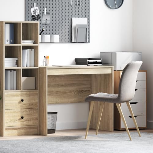 Qnhdfrt Schreibtisch Sonoma Eiche mit Schublade 90x50x76 cm Computertisch Büroschreibtisch aus Spanplatte Einfache Montage für Home-Office und Studium Qnhdfrt Schreibtisch Sonoma Eiche mit Schublade 90x50x76 cm Computertisch Büroschreibtisch aus Spanplatte Einfache Montage für Home-Office und Studium von Qnhdfrt