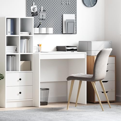Qnhdfrt Schreibtisch Weiß 80x50x76 cm Spanplatte Kompakt Büromöbel Modern Home Office Qnhdfrt Schreibtisch Weiß 80x50x76 cm Spanplatte Kompakt Büromöbel Modern Home Office von Qnhdfrt