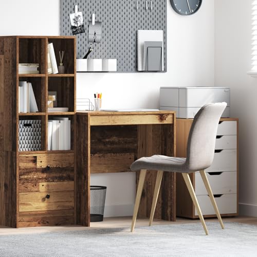 Qnhdfrt Schreibtisch aus Altholz MDF Braun Rechteckig 70x50x76cm Rustikales Design für Büro Schlafzimmer Jugendzimmer Kompakt und Stabil Qnhdfrt Schreibtisch aus Altholz MDF Braun Rechteckig 70x50x76cm Rustikales Design für Büro Schlafzimmer Jugendzimmer Kompakt und Stabil von Qnhdfrt