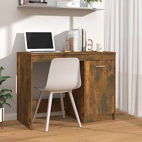 Qnhdfrt Schreibtisch für Büro und Arbeitszimmer 100x50x76 cm Räuchereiche Holzwerkstoff Modernes Design mit Integriertem Schrank Elegante Arbeitsfläche Qnhdfrt Schreibtisch für Büro und Arbeitszimmer 100x50x76 cm Räuchereiche Holzwerkstoff Modernes Design mit Integriertem Schrank Elegante Arbeitsfläche von Qnhdfrt