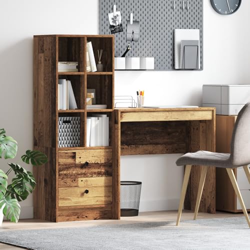 Qnhdfrt Schreibtisch mit Stauraum Altholz Holzwerkstoff Braun Rechteckig Büromöbel für Homeoffice und Arbeitszimmer Qnhdfrt Schreibtisch mit Stauraum Altholz Holzwerkstoff Braun Rechteckig Büromöbel für Homeoffice und Arbeitszimmer von Qnhdfrt
