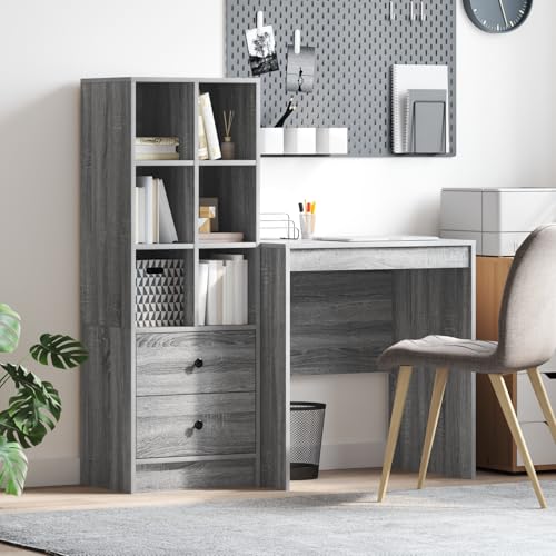 Qnhdfrt Schreibtisch mit Stauraum Grau Rechteckig Spanplatte Matt für Home Office Schlafzimmer und Wohnzimmer Kompaktes Design mit vielen Fächern Kratzfeste Oberfläche Qnhdfrt Schreibtisch mit Stauraum Grau Rechteckig Spanplatte Matt für Home Office Schlafzimmer und Wohnzimmer Kompaktes Design mit vielen Fächern Kratzfeste Oberfläche von Qnhdfrt