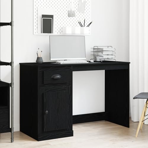 Qnhdfrt Schreibtisch mit Stauraum Schwarz Eiche 50x115x75 cm Modernes Design mit Schrank und Schublade für Home Office Büro Qnhdfrt Schreibtisch mit Stauraum Schwarz Eiche 50x115x75 cm Modernes Design mit Schrank und Schublade für Home Office Büro von Qnhdfrt