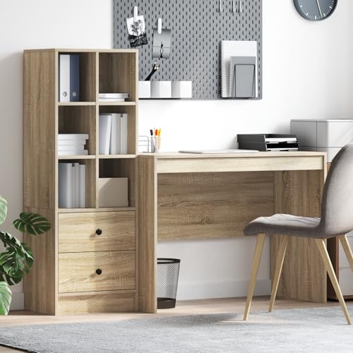 Qnhdfrt Schreibtisch mit Stauraum Sonoma Eiche Holzwerkstoff Braun Rechteckig Moderner Kompakter Schreibtisch mit Schubladen für Homeoffice Büro Schlafzimmer Qnhdfrt Schreibtisch mit Stauraum Sonoma Eiche Holzwerkstoff Braun Rechteckig Moderner Kompakter Schreibtisch mit Schubladen für Homeoffice Büro Schlafzimmer von Qnhdfrt