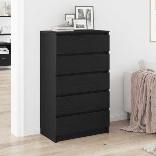 Qnhdfrt Schubladenschrank Schwarz Eichen-Optik 60x36x103 cm mit 5 Schubladen für Wohnzimmer Küche Flur Robustes Design und Großer Stauraum Qnhdfrt Schubladenschrank Schwarz Eichen-Optik 60x36x103 cm mit 5 Schubladen für Wohnzimmer Küche Flur Robustes Design und Großer Stauraum von Qnhdfrt