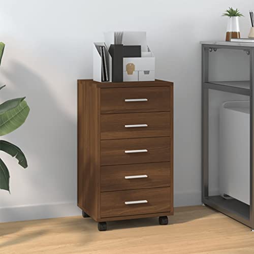 Qnhdfrt Schubladenschrank mit Rollen Braun Eichen-Optik Holzwerkstoff Aluminium Aufbewahrungsschrank für Büro Kinderzimmer Home Office Modern Flexibel 33x38x63cm Kompakter Lagerorganizer Qnhdfrt Schubladenschrank mit Rollen Braun Eichen-Optik Holzwerkstoff Aluminium Aufbewahrungsschrank für Büro Kinderzimmer Home Office Modern Flexibel 33x38x63cm Kompakter Lagerorganizer von Qnhdfrt