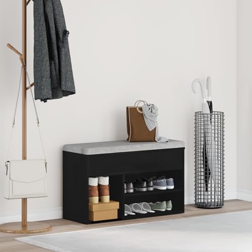 Qnhdfrt Schuhbank Schwarz Eiche Schuhregal mit Sitzfläche 60x30x45 cm Platzsparender Schuhorganizer für Flur und Eingangsbereich Modernes Design Qnhdfrt Schuhbank Schwarz Eiche Schuhregal mit Sitzfläche 60x30x45 cm Platzsparender Schuhorganizer für Flur und Eingangsbereich Modernes Design von Qnhdfrt
