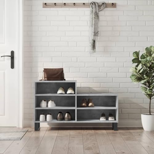 Qnhdfrt Schuhregal Betongrau 102x36x60 cm aus Holzwerkstoff mit Metallbeinen Modernes Platzsparendes Design für Flur und Eingangsbereich Qnhdfrt Schuhregal Betongrau 102x36x60 cm aus Holzwerkstoff mit Metallbeinen Modernes Platzsparendes Design für Flur und Eingangsbereich von Qnhdfrt