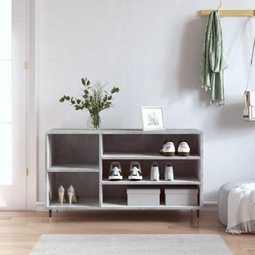 Qnhdfrt Schuhregal Betongrau aus Holzwerkstoff mit Metallbeinen 102x36x60 cm Platzsparend Schmal für Flur Elegant und Stabil mit 5 Fächern Qnhdfrt Schuhregal Betongrau aus Holzwerkstoff mit Metallbeinen 102x36x60 cm Platzsparend Schmal für Flur Elegant und Stabil mit 5 Fächern von Qnhdfrt