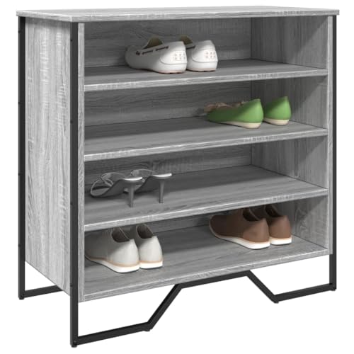 Qnhdfrt Schuhregal Grau Sonoma 80x38x78 cm Holzwerkstoff mit Metallbeinen, Platzsparend und Stabil für Flur oder Eingangsbereich, Elegantes Design mit Praktischer Sitzfläche Qnhdfrt Schuhregal Grau Sonoma 80x38x78 cm Holzwerkstoff mit Metallbeinen, Platzsparend und Stabil für Flur oder Eingangsbereich, Elegantes Design mit Praktischer Sitzfläche von Qnhdfrt