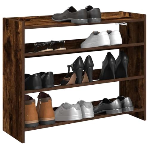 Qnhdfrt Schuhregal Räuchereiche Holzwerkstoff 80x25x62 cm Schmal Platzsparend für Flur und Eingangsbereich mit Mehreren Fächern und Robuster Oberplatte Qnhdfrt Schuhregal Räuchereiche Holzwerkstoff 80x25x62 cm Schmal Platzsparend für Flur und Eingangsbereich mit Mehreren Fächern und Robuster Oberplatte von Qnhdfrt