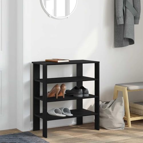 Qnhdfrt Schuhregal Schwarz 61x32x70 cm Holzwerkstoff Schmaler Schuhschrank mit Mehrfachem Stauraum für Flur Eingangsbereich Qnhdfrt Schuhregal Schwarz 61x32x70 cm Holzwerkstoff Schmaler Schuhschrank mit Mehrfachem Stauraum für Flur Eingangsbereich von Qnhdfrt