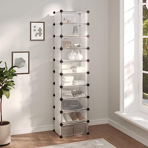Qnhdfrt Schuhregal Transparent 44x32x174 cm PP Kunststoff Stahl Rahmen Platzsparend Schmal Hoch für Flur Camping Qnhdfrt Schuhregal Transparent 44x32x174 cm PP Kunststoff Stahl Rahmen Platzsparend Schmal Hoch für Flur Camping von Qnhdfrt