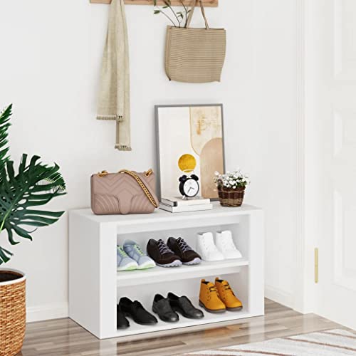 Qnhdfrt Schuhregal Weiß Schmal Hoch 75x35x45 cm aus Holzwerkstoff mit Sitzfunktion und 2 Fächern für Flur Eingangsbereich Platzsparende Aufbewahrung Qnhdfrt Schuhregal Weiß Schmal Hoch 75x35x45 cm aus Holzwerkstoff mit Sitzfunktion und 2 Fächern für Flur Eingangsbereich Platzsparende Aufbewahrung von Qnhdfrt
