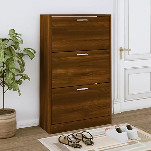 Qnhdfrt Schuhschrank Braun Eichen-Optik 63x24x103 cm Holzwerkstoff Schmal Hoch mit Kippfächern Platzsparend für Flur Camping und Wohnmobil Qnhdfrt Schuhschrank Braun Eichen-Optik 63x24x103 cm Holzwerkstoff Schmal Hoch mit Kippfächern Platzsparend für Flur Camping und Wohnmobil von Qnhdfrt