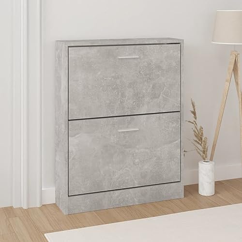 Qnhdfrt Schuhschrank Schmal Betongrau 59x17x81 cm aus Holzwerkstoff mit Kippfächern Modernes Design für Flur und Eingangsbereich Platzsparende Schuhaufbewahrung Qnhdfrt Schuhschrank Schmal Betongrau 59x17x81 cm aus Holzwerkstoff mit Kippfächern Modernes Design für Flur und Eingangsbereich Platzsparende Schuhaufbewahrung von Qnhdfrt