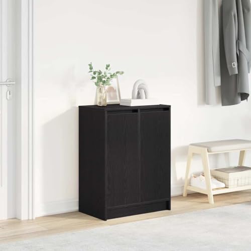 Qnhdfrt Schuhschrank Schmal Hoch Schwarz Eichenoptik 57x34x76 cm Holzwerkstoff mit 8 Einlegeböden Platzsparender Schuhorganizer für Flur Qnhdfrt Schuhschrank Schmal Hoch Schwarz Eichenoptik 57x34x76 cm Holzwerkstoff mit 8 Einlegeböden Platzsparender Schuhorganizer für Flur von Qnhdfrt