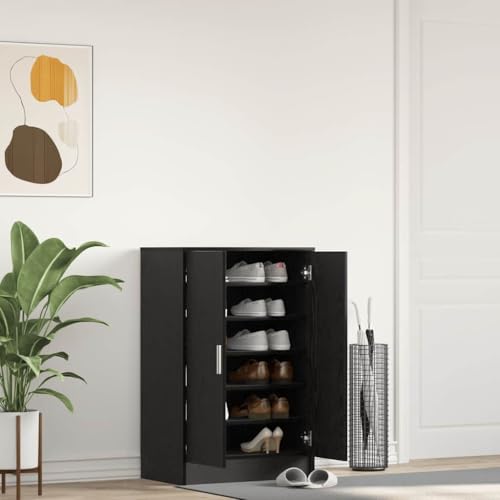Qnhdfrt Schuhschrank Schwarz Eichen-Optik 60x35x92 cm Holzwerkstoff Schmal Hoch mit Türen und Ablagefläche für Platzsparende Schuhorganisation im Flurbereich Robust und Langlebig Qnhdfrt Schuhschrank Schwarz Eichen-Optik 60x35x92 cm Holzwerkstoff Schmal Hoch mit Türen und Ablagefläche für Platzsparende Schuhorganisation im Flurbereich Robust und Langlebig von Qnhdfrt