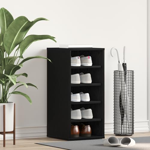 Qnhdfrt Schuhschrank Schwarz Eichenholz 32x35x70 cm Holzwerkstoff mit 5 Regalen Kompaktes Modernes Schuhregal Platzsparend für Schlafzimmer Flur und Kleiderschränke Qnhdfrt Schuhschrank Schwarz Eichenholz 32x35x70 cm Holzwerkstoff mit 5 Regalen Kompaktes Modernes Schuhregal Platzsparend für Schlafzimmer Flur und Kleiderschränke von Qnhdfrt