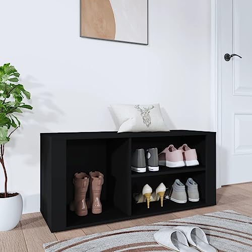 Qnhdfrt Schuhschrank Schwarz Holzwerkstoff 100x35x45 cm Schmaler Flurschrank mit Stauraum und Oberplatte für Platzsparende Schuhaufbewahrung im Eingangsbereich Qnhdfrt Schuhschrank Schwarz Holzwerkstoff 100x35x45 cm Schmaler Flurschrank mit Stauraum und Oberplatte für Platzsparende Schuhaufbewahrung im Eingangsbereich von Qnhdfrt