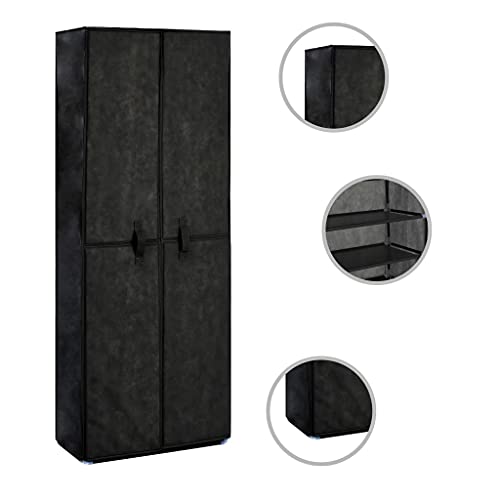 Qnhdfrt Schuhschrank Schwarz Schmal Hoch 60x30x166 cm mit 10 Fächern Vliesstoff Organizer Platzsparend für Flur Eingangsbereich und Wohnmobil Qnhdfrt Schuhschrank Schwarz Schmal Hoch 60x30x166 cm mit 10 Fächern Vliesstoff Organizer Platzsparend für Flur Eingangsbereich und Wohnmobil von Qnhdfrt