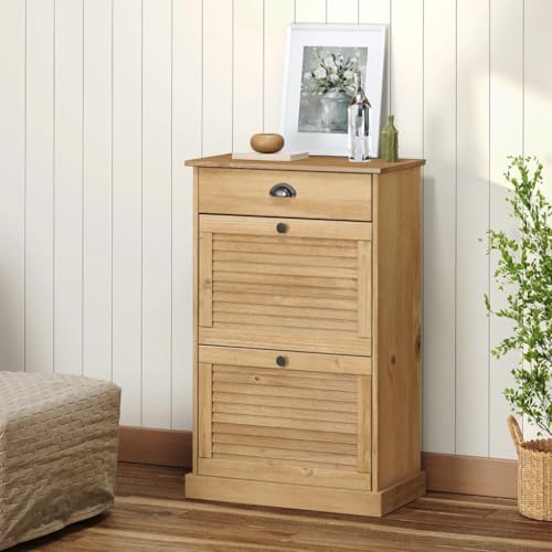 Qnhdfrt Schuhschrank aus Massivholz Kiefer 60x35x96 cm Schmal Hoch Elegant mit Jalousie Design für Flur Camping und Wohnmobil Organizer Qnhdfrt Schuhschrank aus Massivholz Kiefer 60x35x96 cm Schmal Hoch Elegant mit Jalousie Design für Flur Camping und Wohnmobil Organizer von Qnhdfrt