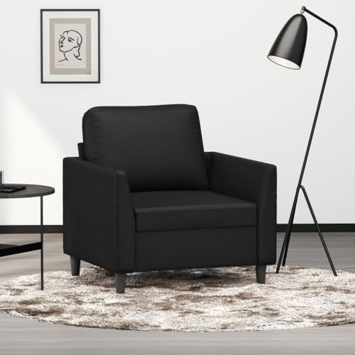 Qnhdfrt Schwarzer Kunstleder Sessel 60 cm Sitzbreite Bequemer Relaxsessel mit Metallgestell für Wohnzimmer Balkon oder Leseecke – Modernes Design und Robust Qnhdfrt Schwarzer Kunstleder Sessel 60 cm Sitzbreite Bequemer Relaxsessel mit Metallgestell für Wohnzimmer Balkon oder Leseecke – Modernes Design und Robust von Qnhdfrt