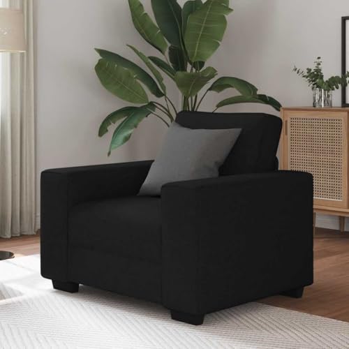 Qnhdfrt Schwarzer Stoff Sessel 60 cm Sitzbreite mit Breiten Armlehnen und bequemer Polsterung für Entspannung Lesen Fernsehen in Wohnzimmer Büro Gästezimmer Qnhdfrt Schwarzer Stoff Sessel 60 cm Sitzbreite mit Breiten Armlehnen und bequemer Polsterung für Entspannung Lesen Fernsehen in Wohnzimmer Büro Gästezimmer von Qnhdfrt