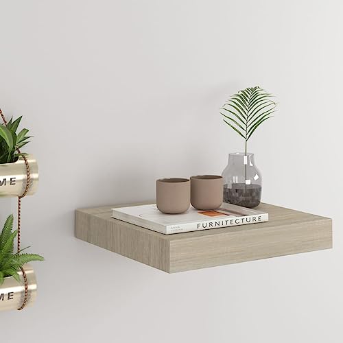 Qnhdfrt Schwebendes Wandregal Eichefarben 23x23,5x3,8 cm aus MDF und Metall Mit Unsichtbarem Montagesystem für Bücher Deko in Wohnzimmer Küche Bad Stabiles Design Qnhdfrt Schwebendes Wandregal Eichefarben 23x23,5x3,8 cm aus MDF und Metall Mit Unsichtbarem Montagesystem für Bücher Deko in Wohnzimmer Küche Bad Stabiles Design von Qnhdfrt