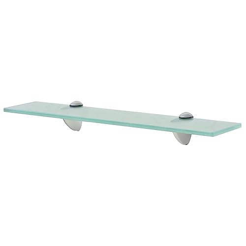 Qnhdfrt Schweberegal Glas 50x10 cm Transparent 8 mm Sicherheitsglas Wandregal für Wohnzimmer Bad Badezimmer von Qnhdfrt