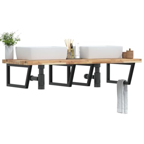 Qnhdfrt Schweberegal Waschbeckenregal Akazienholz 140x60 cm mit Stahlhalterungen Schwarz für Badezimmer und Küche Modernes Design Robuste Langlebigkeit für kleine Räume Qnhdfrt Schweberegal Waschbeckenregal Akazienholz 140x60 cm mit Stahlhalterungen Schwarz für Badezimmer und Küche Modernes Design Robuste Langlebigkeit für kleine Räume von Qnhdfrt