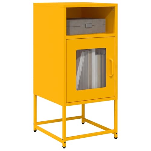Qnhdfrt Senfgelber Nachttisch aus Kaltgewalztem Stahl 36x39x78 cm mit Griffen Stauraum und Metallfüßen für Schlafzimmer Flur Büro Qnhdfrt Senfgelber Nachttisch aus Kaltgewalztem Stahl 36x39x78 cm mit Griffen Stauraum und Metallfüßen für Schlafzimmer Flur Büro von Qnhdfrt