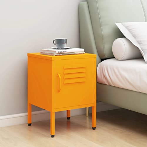 Qnhdfrt Senfgelber Nachttisch aus Stahl Modernes Design 35x35x51 cm Schmaler Beistelltisch mit Einstellbarer Ablage und Schloss für Schlafzimmer und Wohnzimmer Qnhdfrt Senfgelber Nachttisch aus Stahl Modernes Design 35x35x51 cm Schmaler Beistelltisch mit Einstellbarer Ablage und Schloss für Schlafzimmer und Wohnzimmer von Qnhdfrt