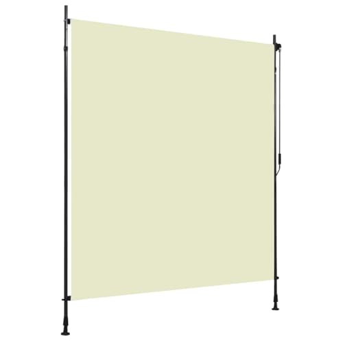 Qnhdfrt Senkrechtmarkise Außenrollo Creme 200x270 cm mit Handkurbel für Balkon Terrasse Pergola Sichtschutz und Sonnenschutz von Qnhdfrt