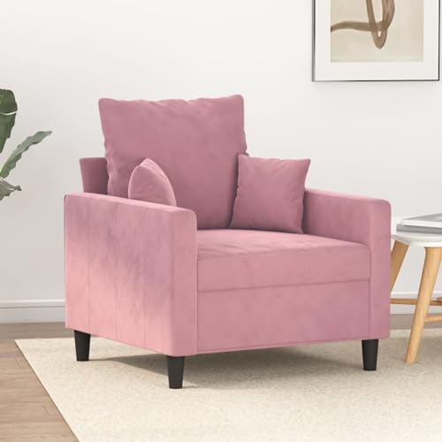 Qnhdfrt Sessel Rosa 60 cm Samt Bequemer Relaxsessel mit Metallgestell für Wohnzimmer Lesen Entspannung Modernes Design von Qnhdfrt