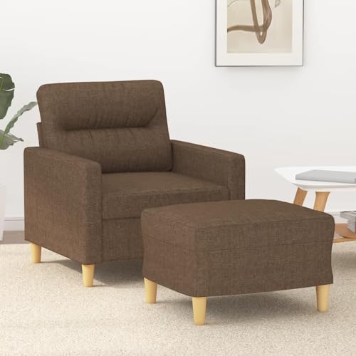 Qnhdfrt Sessel mit Hocker Braun 60 cm Stoff Relaxsessel für Wohnzimmer Balkon mit bequemer Polsterung und robustem Gestell Qnhdfrt Sessel mit Hocker Braun 60 cm Stoff Relaxsessel für Wohnzimmer Balkon mit bequemer Polsterung und robustem Gestell von Qnhdfrt