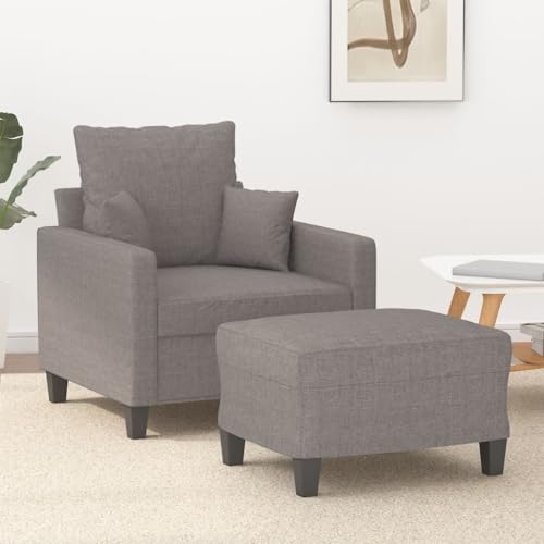 Qnhdfrt Sessel mit Hocker Taupe 60 cm Stoff Relaxsessel Bequem Modern Robust für Wohnzimmer Balkon und Entspannung Qnhdfrt Sessel mit Hocker Taupe 60 cm Stoff Relaxsessel Bequem Modern Robust für Wohnzimmer Balkon und Entspannung von Qnhdfrt