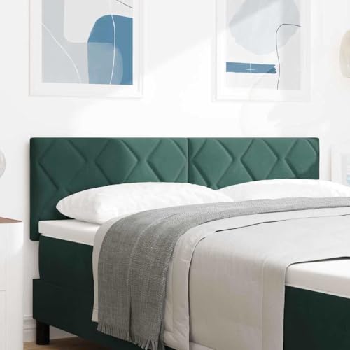 Qnhdfrt Set mit 2 Kopfteile dunkelgrün 72 x 40 x 7 cm Samt geometrisches Design wandmontiert platzsparend und robust für modernes Schlafzimmer von Qnhdfrt