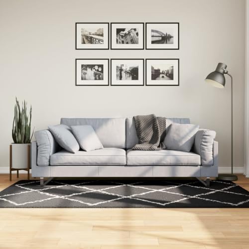 Qnhdfrt Shaggy Teppich Pamplona Hochflor Modern Schwarz Creme 100x200 cm weich flauschig für Wohnzimmer Schlafzimmer und Flur Qnhdfrt Shaggy Teppich Pamplona Hochflor Modern Schwarz Creme 100x200 cm weich flauschig für Wohnzimmer Schlafzimmer und Flur von Qnhdfrt