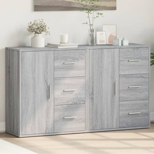 Qnhdfrt Sideboard 2 Stück Grau Sonoma-Eiche Holzwerkstoff 60x31x70 cm Modernes Design mit Robustheit und Stauraum für Wohnzimmer Küche Flur Qnhdfrt Sideboard 2 Stück Grau Sonoma-Eiche Holzwerkstoff 60x31x70 cm Modernes Design mit Robustheit und Stauraum für Wohnzimmer Küche Flur von Qnhdfrt
