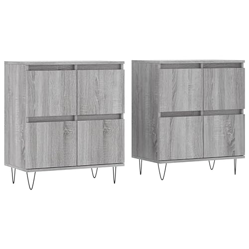 Qnhdfrt Sideboard 2 Stück Grau Sonoma Holzwerkstoff Schrank Breit 120cm mit zeitlosem Design robust für Wohnzimmer Küche Flur Qnhdfrt Sideboard 2 Stück Grau Sonoma Holzwerkstoff Schrank Breit 120cm mit zeitlosem Design robust für Wohnzimmer Küche Flur von Qnhdfrt