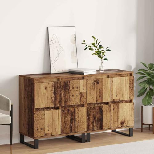 Qnhdfrt Sideboard 2er Set 120x35x70 cm Altholz Holzwerkstoff mit 8 Türen Industrial Kommode für Living Room Küche Flur Esszimmer Qnhdfrt Sideboard 2er Set 120x35x70 cm Altholz Holzwerkstoff mit 8 Türen Industrial Kommode für Living Room Küche Flur Esszimmer von Qnhdfrt