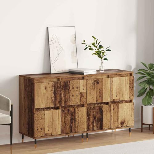 Qnhdfrt Sideboard 2er Set Altholz 120x35x70 cm Holzwerkstoff mit 8 Türen, Modernes Design, Stauraum & Langlebigkeit, Wohnzimmer Esszimmer Flur Küche Qnhdfrt Sideboard 2er Set Altholz 120x35x70 cm Holzwerkstoff mit 8 Türen, Modernes Design, Stauraum & Langlebigkeit, Wohnzimmer Esszimmer Flur Küche von Qnhdfrt