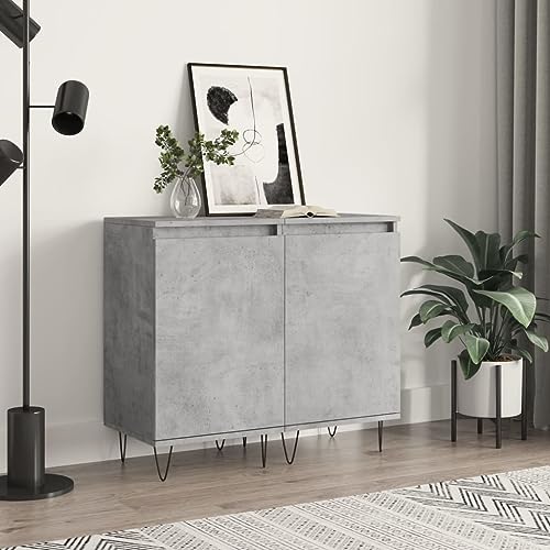 Qnhdfrt Sideboard 2er Set Betongrau 40x35x70 cm aus Holzwerkstoff mit Metallbeinen Modernes Design für Wohnzimmer Küche Flur Qnhdfrt Sideboard 2er Set Betongrau 40x35x70 cm aus Holzwerkstoff mit Metallbeinen Modernes Design für Wohnzimmer Küche Flur von Qnhdfrt