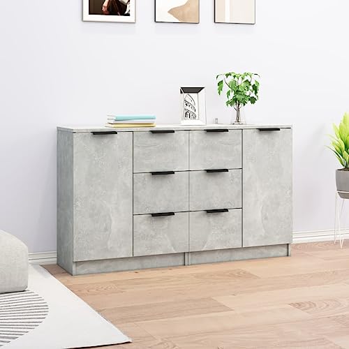 Qnhdfrt Sideboard 2er Set Betongrau Holzwerkstoff 60x30x70 cm Minimalistisches Design Viel Stauraum für Wohnzimmer Küche Flur Qnhdfrt Sideboard 2er Set Betongrau Holzwerkstoff 60x30x70 cm Minimalistisches Design Viel Stauraum für Wohnzimmer Küche Flur von Qnhdfrt